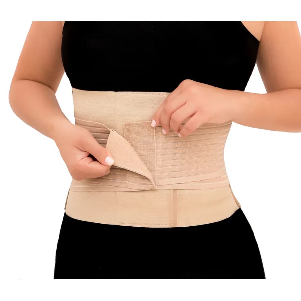 CINTA ABDOMINAL CINTURA FINA ALTURA 26CM COR BEGE FLAMBÉ