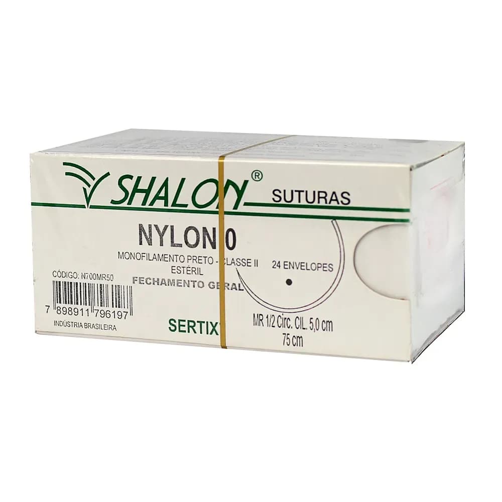 FIO SUTURA NYLON PRETO FECHAMENTO GERAL CX C/24UN SHALON