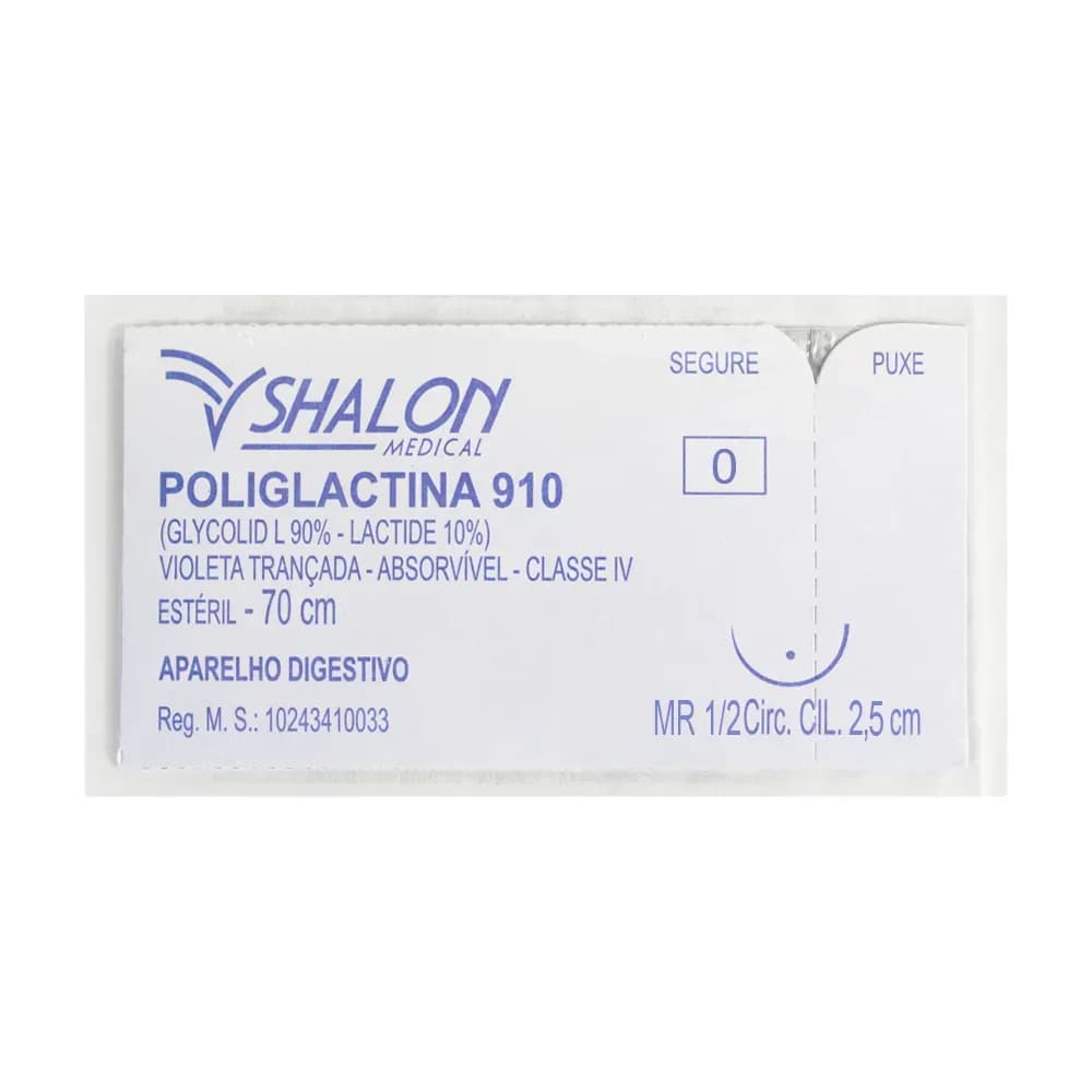 FIO SUTURA POLIGLACTINA 910 APARELHO DIGESTIVO SHALON