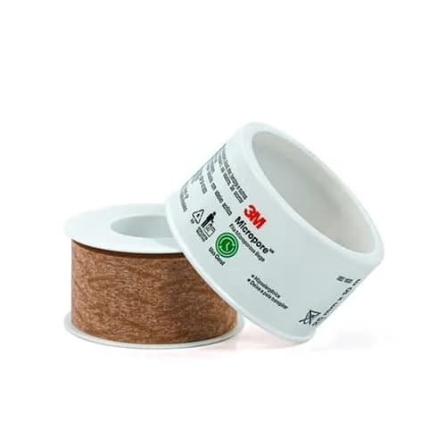 Fita Micropore Bege c/ Capa 3M - 25mm x 10m