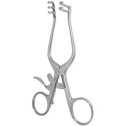 Afastador Weitlaner 2 x 3 Dentes Curvo Rombo. 13 cm