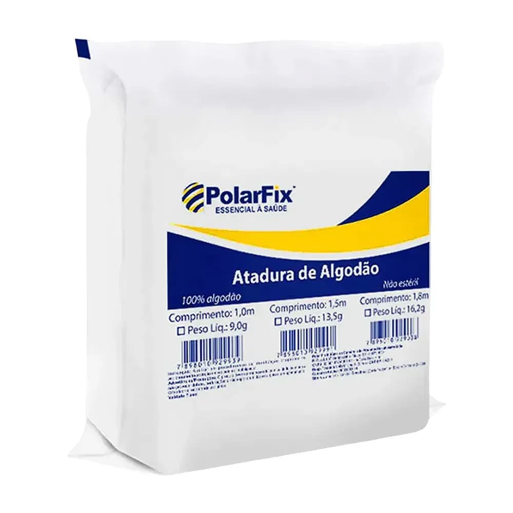ATADURA DE ALGODÃO ORTOPÉDICA 1,8M C/12UN POLARFIX