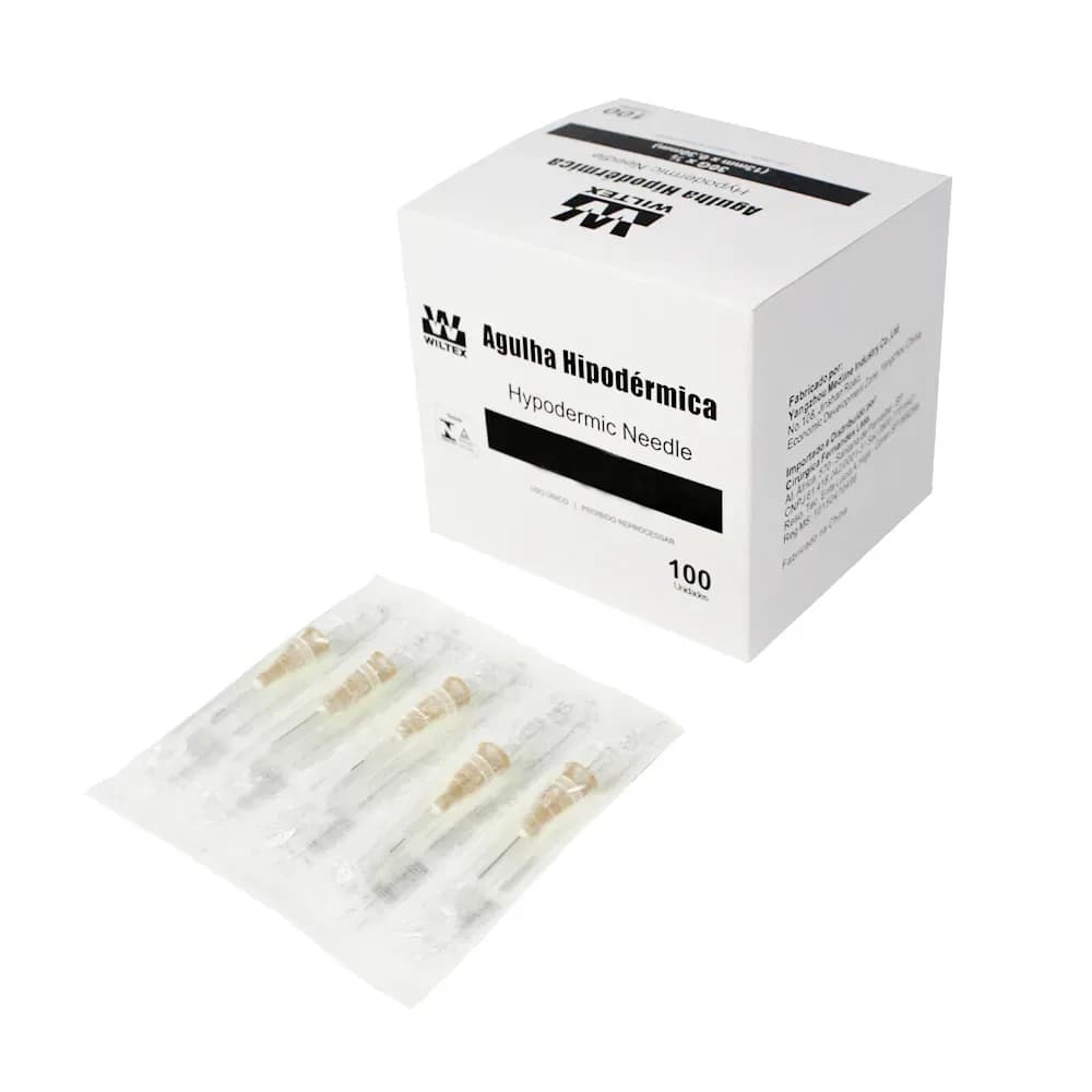 AGULHA HIPODÉRMICA DESCARTÁVEL C/100 UN WILTEX