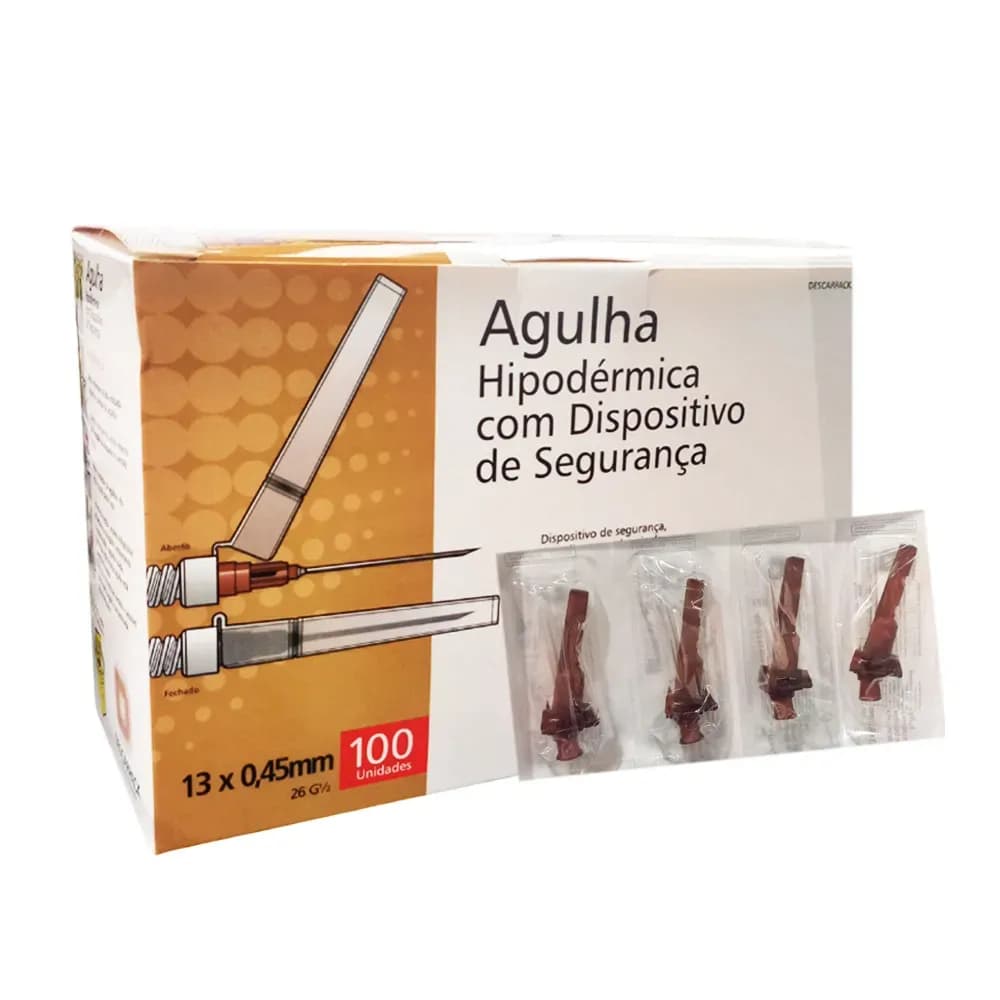 AGULHA HIPODÉRMICA COM DISPOSITIVO DE SEGURANÇA 100UN DESCARPACK