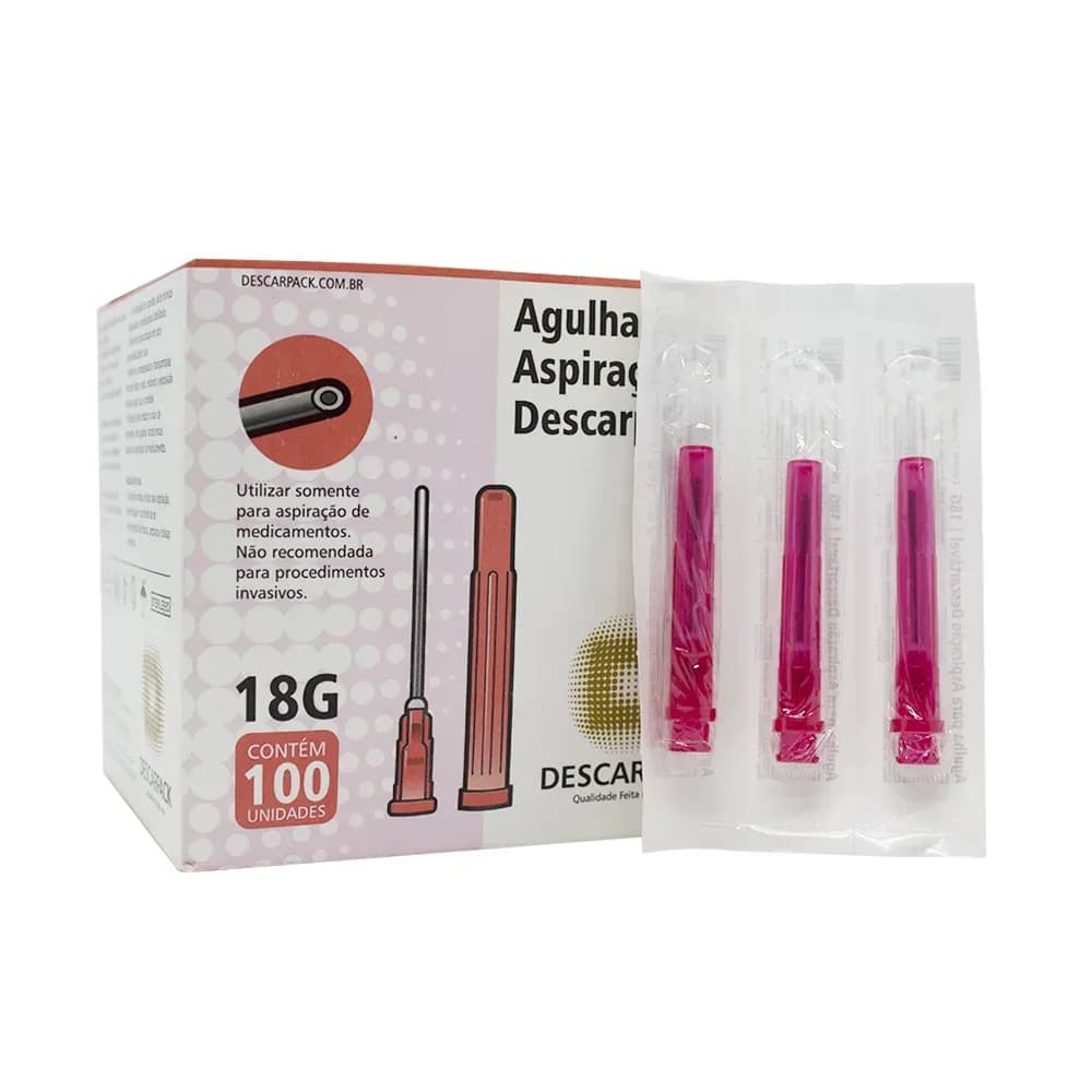 AGULHA PARA ASPIRAÇÃO DE MEDICAMENTOS 100UN DESCARPACK