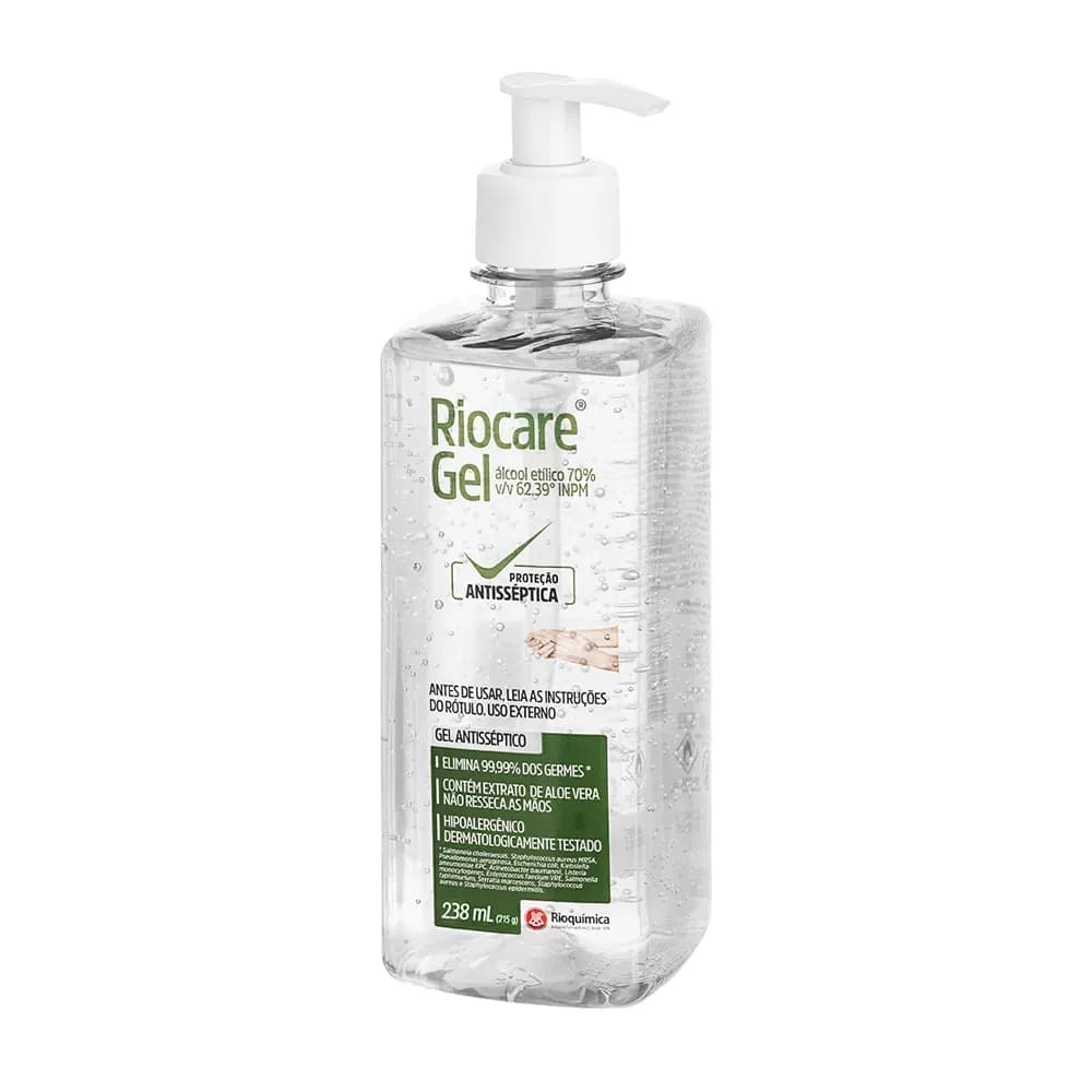 ÁLCOOL GEL 70% ANTISSÉPTICO ALOEVERA PUMP RIOCAREGEL RIOQUÍMICA