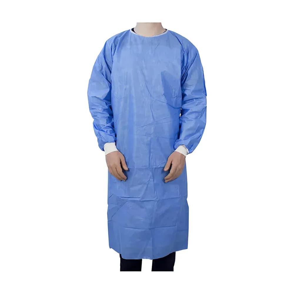 AVENTAL CIRÚRGICO REFORÇADO MANGA LONGA COM PUNHO AZUL DESCARPACK