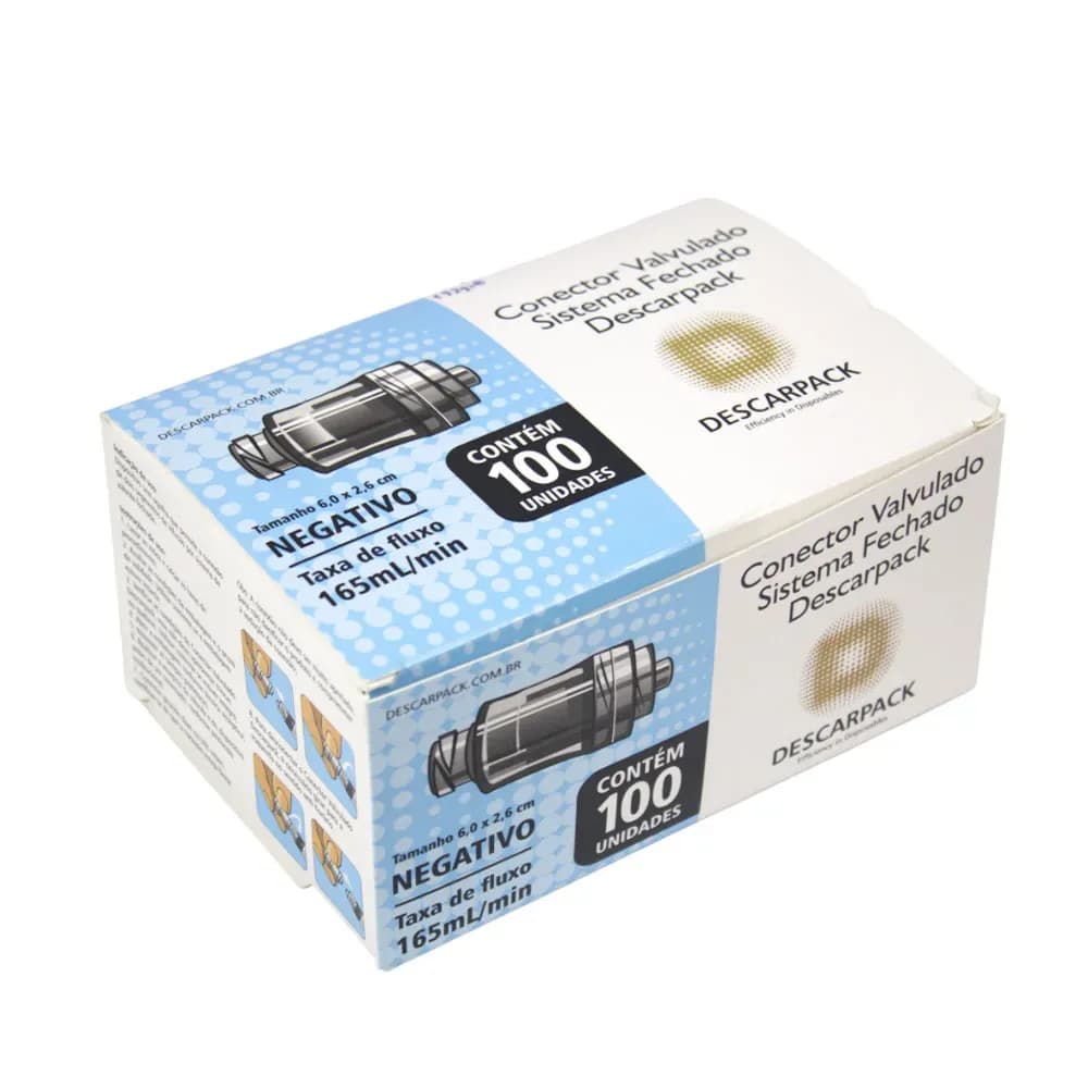CONECTOR VALVULADO SISTEMA FECHADO COM 100UN DESCARPACK