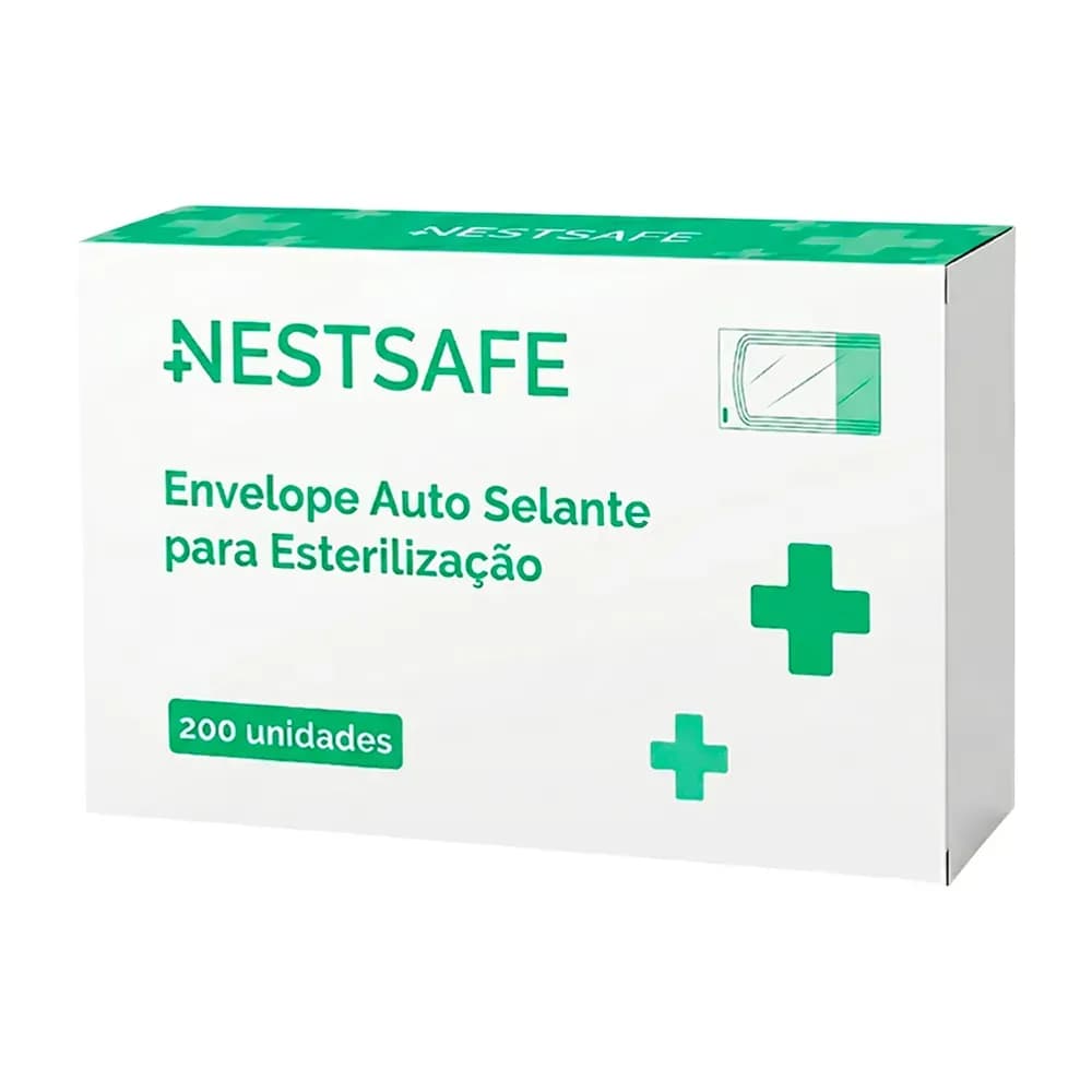 EMBALAGEM PARA ESTERILIZAÇÃO EM PAPEL GRAU CIRÚRGICO ENVELOPE 200UN NESTSAFE