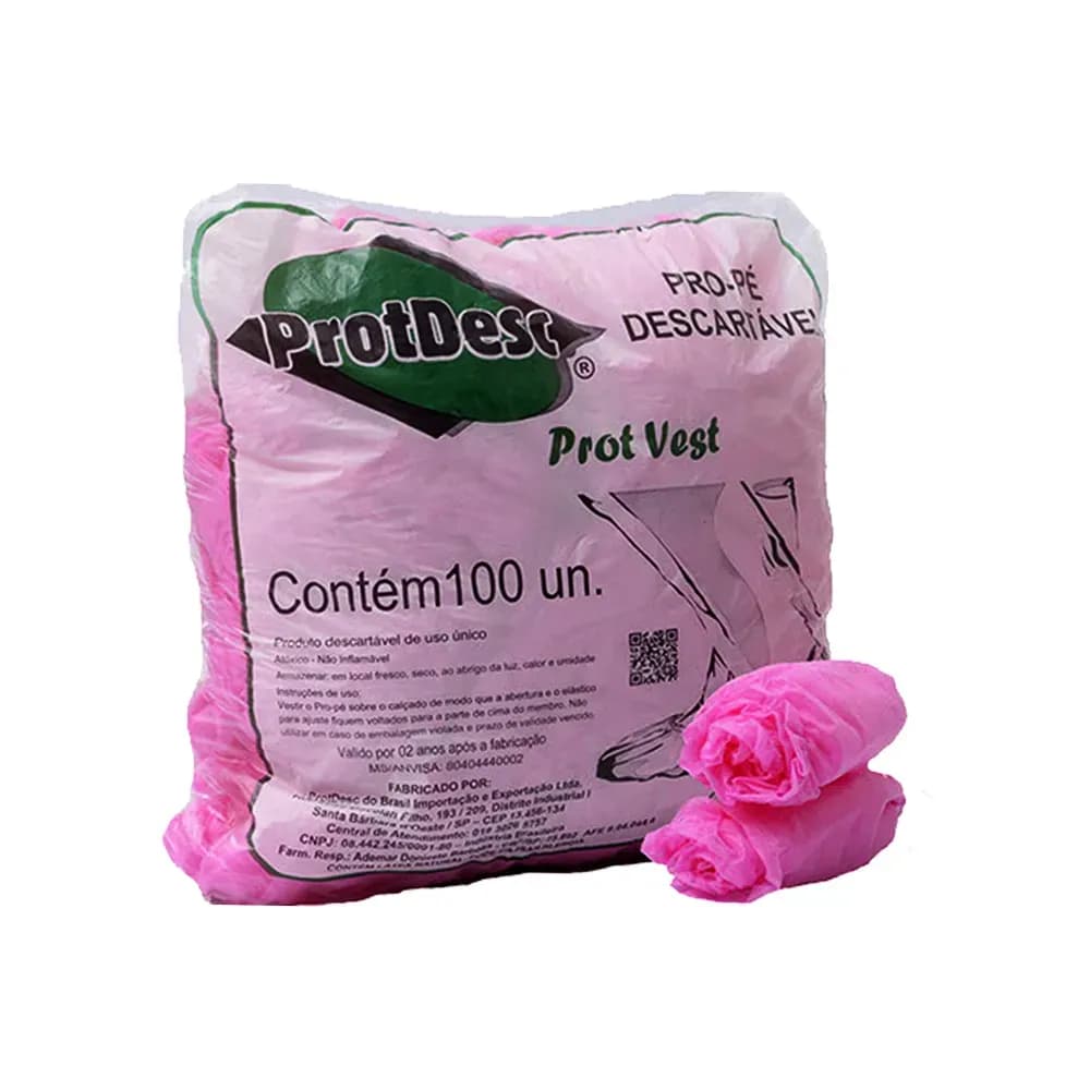 PROPÉ SAPATILHA EM TNT ROSA GRAMATURA 20 C/100UN PROTDESC