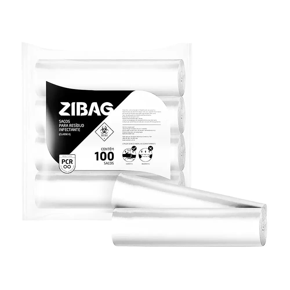 SACO DE LIXO HOSPITALAR BRANCO 100 UNIDADES AZEPLAST