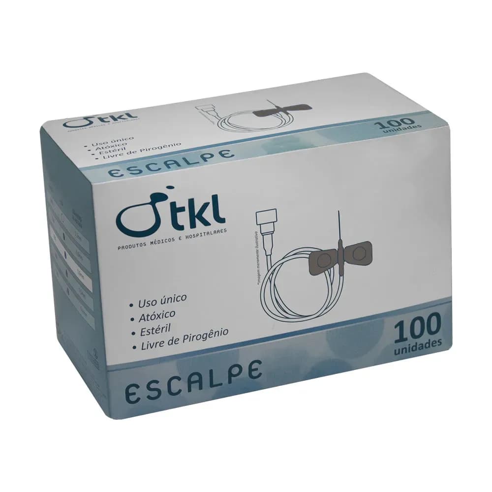 SCALP PARA INFUSÃO INTRAVENOSA COM CONECTOR LUER 100UN TKL