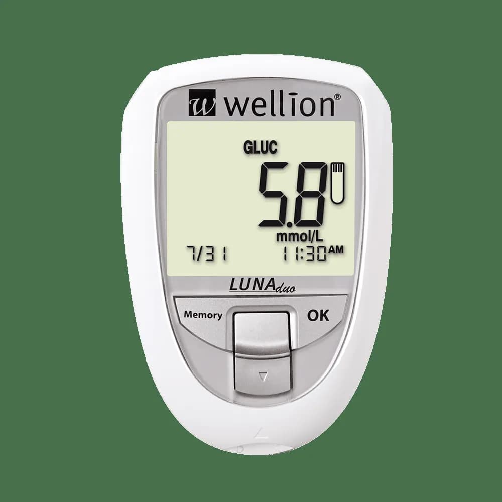 Wellion® Luna Duo Monitor de Colesterol e Glicemia