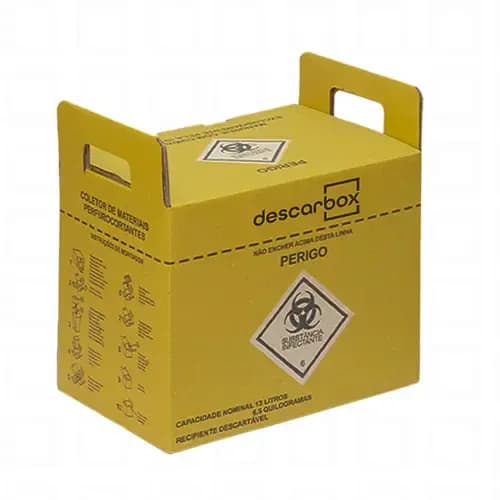 Coletor de Material Perfurocortante 13L Descarbox Ecologic C/20
