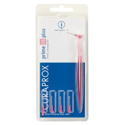 Kit Escova Interdental Plus CPS08 com 5UN e Suporte Rosa