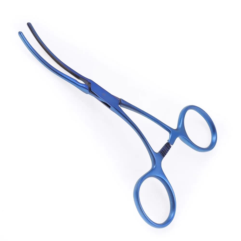 Pinça Clamp Vascular Pediátrica De Bakey 13 cm Curva Titânio