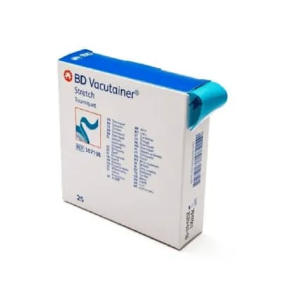 Torniquete Vacutainer Azul Caixa com 25UN 367198
