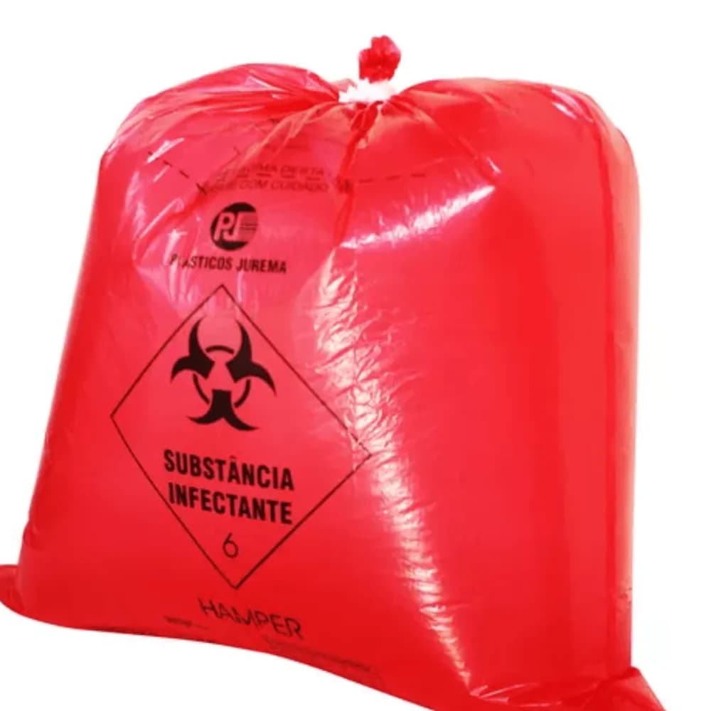 Saco Para Hamper Vermelho 120L 90CMX100CM Com Fita Pacote com 50UN