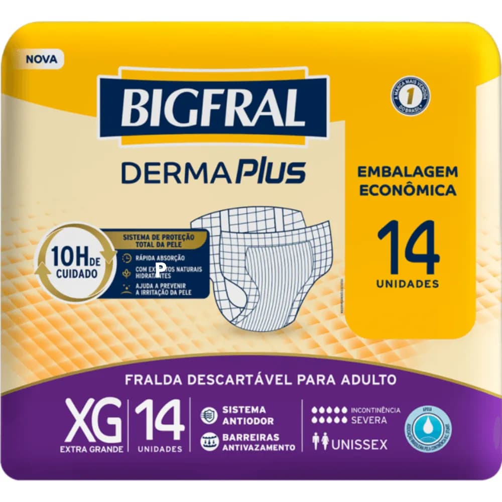 Fralda Geriátrica Bigfral Dermaplus Econ Tam EG PCTC14UN-20383-0