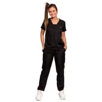 Pijama Cirúrgico Feminino Preto - Dana Jalecos Exclusivos