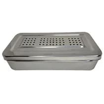 Estojo para Esterilização Inox Perfurado Autoclavável 26x12x6cm