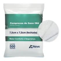 Compressa de Gaze 11 Fios Safe Croche Ina 7,5 x 7,5cm Não Estéril