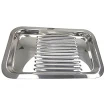 Bandeja para Esterilização Inox Lisa Autoclavável 22x12x1,5cm 12 Divisórias