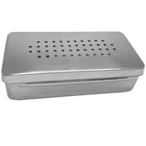 Estojo para Esterilização Inox Perfurado Endo Autoclavável 20x10x5cm