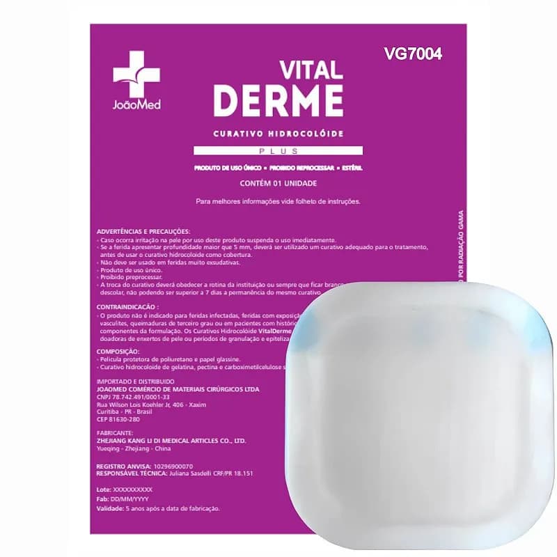 Curativo Hidrocoloide Plus Com Espuma 10cm x 10cm - Vital Derme