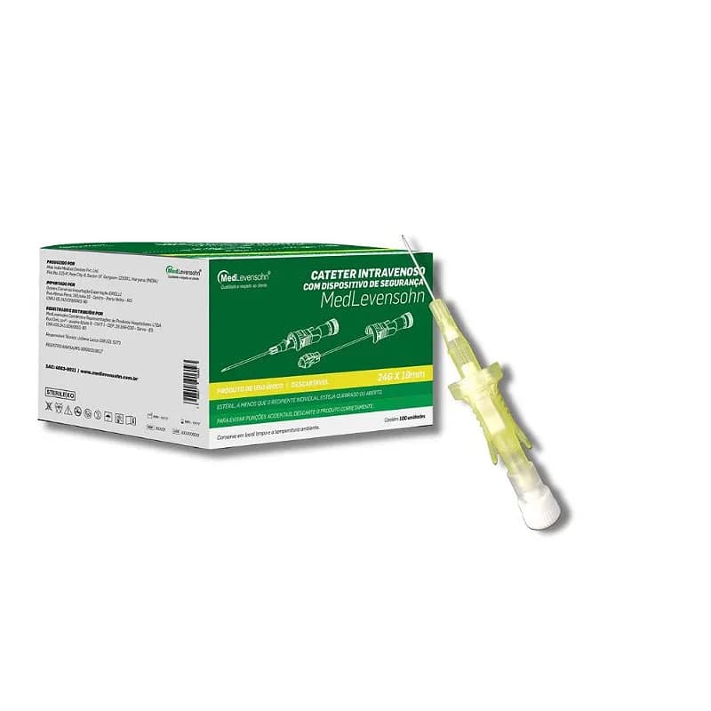 Cateter Intravenoso Com Dispositivo de Segurança 24g x 19mm 1Un