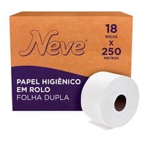 Papel Higiênico Folha Dupla Rolo 250m - Neve®