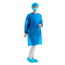 Avental Descartável Manga Longa 40G Azul Marinho - Protdesc