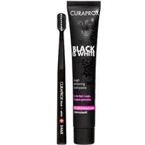 Creme Dental Black Is White + Escova 5460 - Curaprox