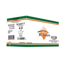 Fio de Sutura Nylon 4-0 1/2 1,7cm - 45cm - BC Suture
