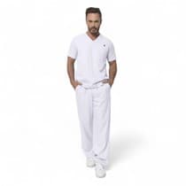 Pijama Cirúrgico Masculino Plus Size Branco - Dana Jalecos