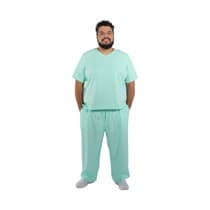 Pijama Scrub Masculino Students Verde Água Plus Size - FunWork