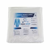 Avental Descartável Manga Longa com Punho Látex Branco 30g - Desc Shop