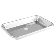 Bandeja Aço Inox Retangular - 45 x 32 x 4,5cm - Fava