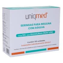Seringa para Insulina 1ml com Agulha 6x0,25mm 31G - Uniqmed