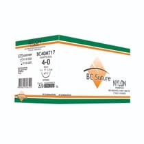 Fio de Sutura Nylon 4-0 1/2 1,7cm - 45cm - BC Suture
