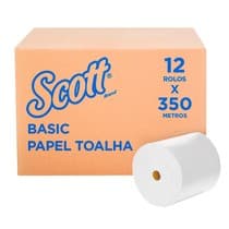 Papel Toalha Basic Folha Simples Rolo 350m - Scott