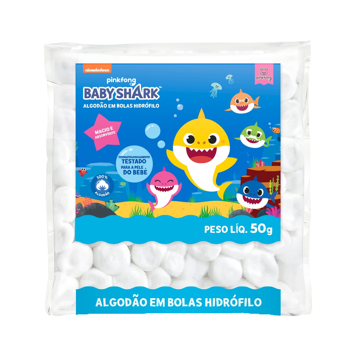 Bolas de Algodão Baby Shark 50g