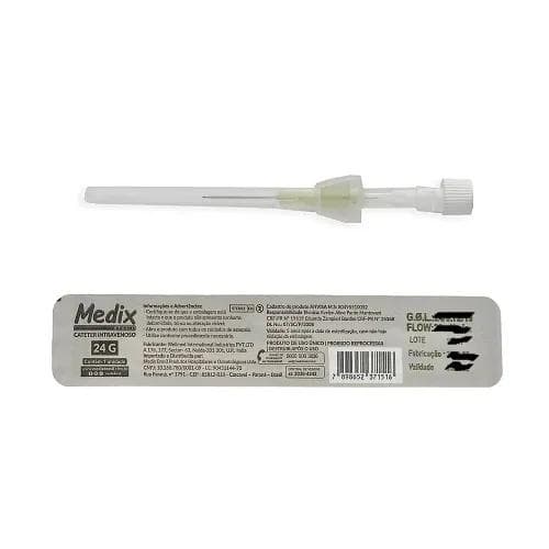 Cateter Periférico IV 18G C/ Dispsitivo de Segurança Automático C/ 100UN - Medix