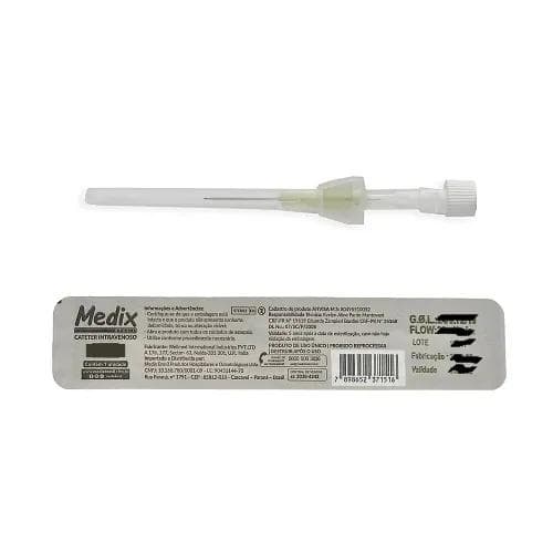 Cateter Periférico IV 20G C/ Dispsitivo de Segurança Automático C/ 100UN Rosa Bandeirinha