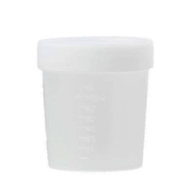 Coletor de Amostras Biológicas Universal Tampa de Rosca Branca sem Pá Não Estéril - 80ml - Saraplast