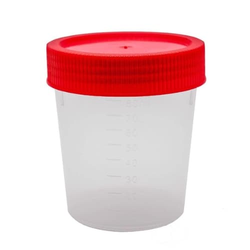Coletor Universal Tampa de Rosca Vermelha Sem Pá Estéril 80ml - Saraplast