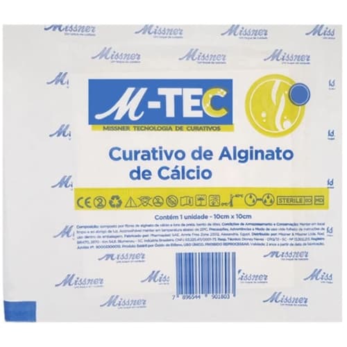 Curativo Alginato de Cálcio 10 X 10cm Unidade Missner