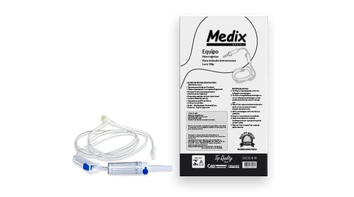 Equipo Macrogotas Luer Slip Polybag com 25 Unidades - Medix