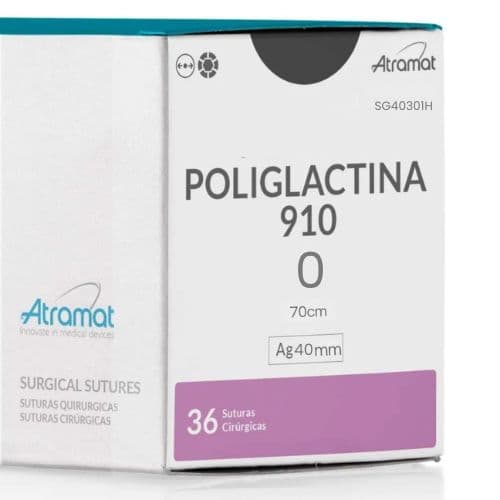 Fio de Sutura 0 Poliglactina 910 Violeta - 36 Envelopes - Atramat