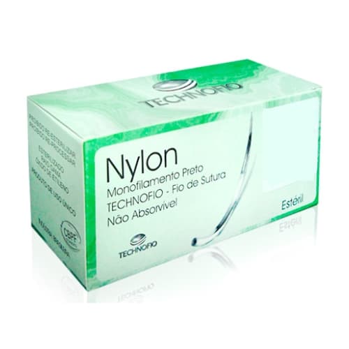 Fio de Sutura 3.0 Nylon Preto 24 Envelopes - Technofio